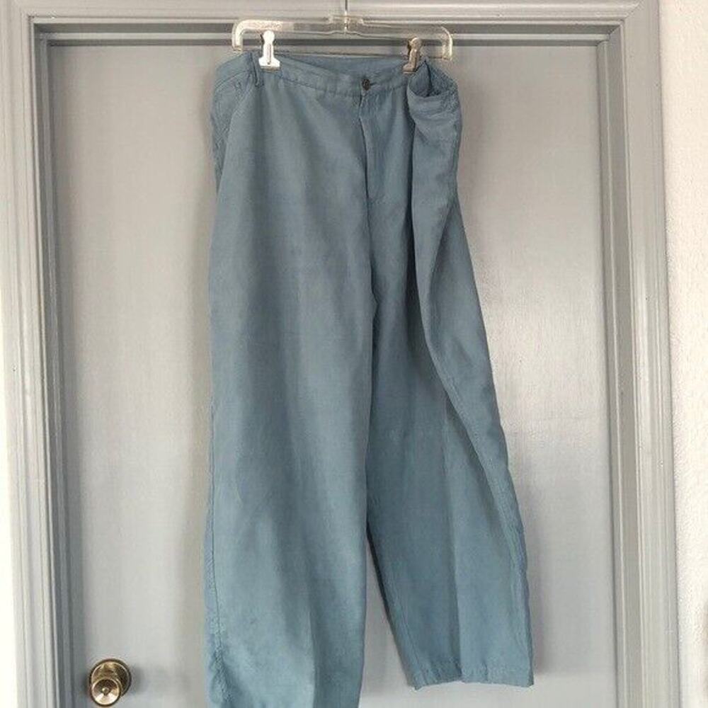 Alfred Dunner Blue Straight wide Leg Career Office Work Pants Women's 24W x 27"